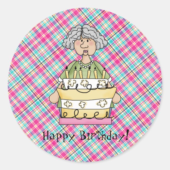 Old Lady Birthday stickers (Front)
