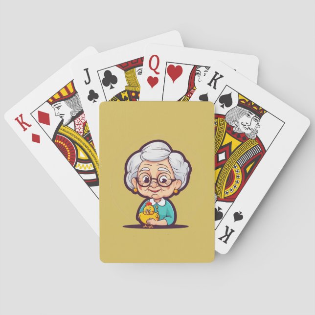 Old Lady Chicken Playing Cards (Back)