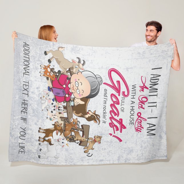 Old Lady House Full of Goats Fleece Blanket (In Situ)