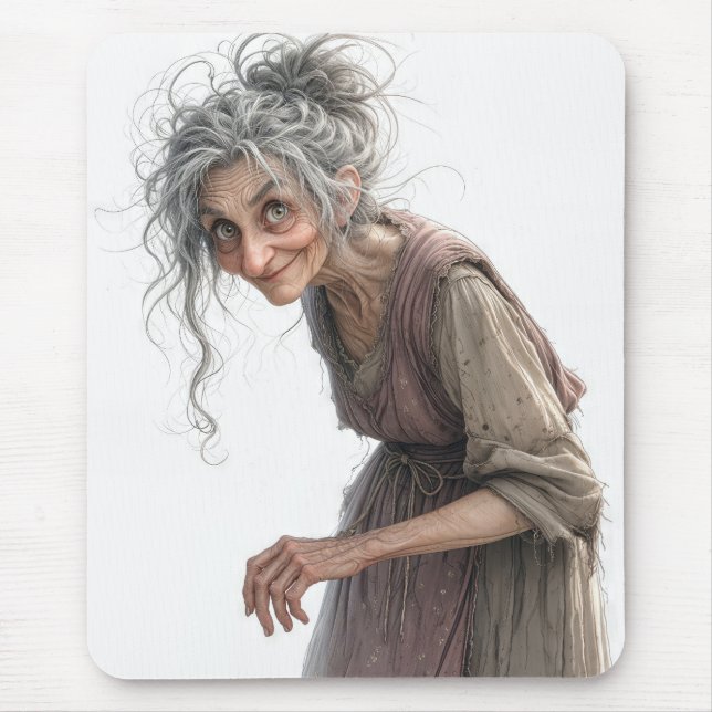 Old Lady In Faded Dress Mouse Mat (Front)