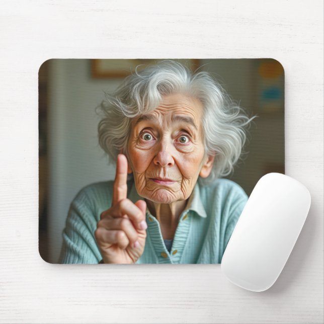 Old Lady Mouse Mat (With Mouse)