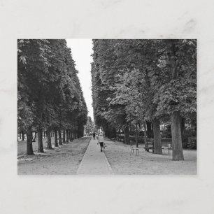 Old lady walking at park in Paris in summer Postcard