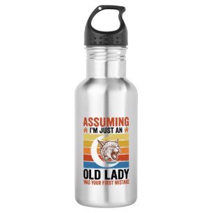 Old Lady Wildcat Vintage Funny Shirt Design_1 532 Ml Water Bottle