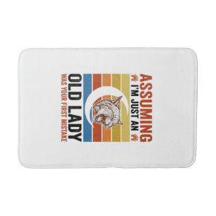 Old Lady Wildcat Vintage Funny Shirt Design_1 Bath Mat