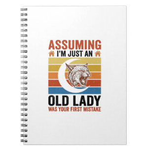 Old Lady Wildcat Vintage Funny Shirt Design_1 Notebook