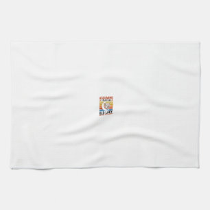 Old Lady Wildcat Vintage Funny Shirt Design_1 Tea Towel