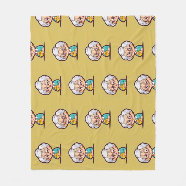 Old lady with chicken blanket (Front)