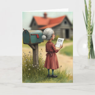 Old Lady With DNA Test Results Birthday Card