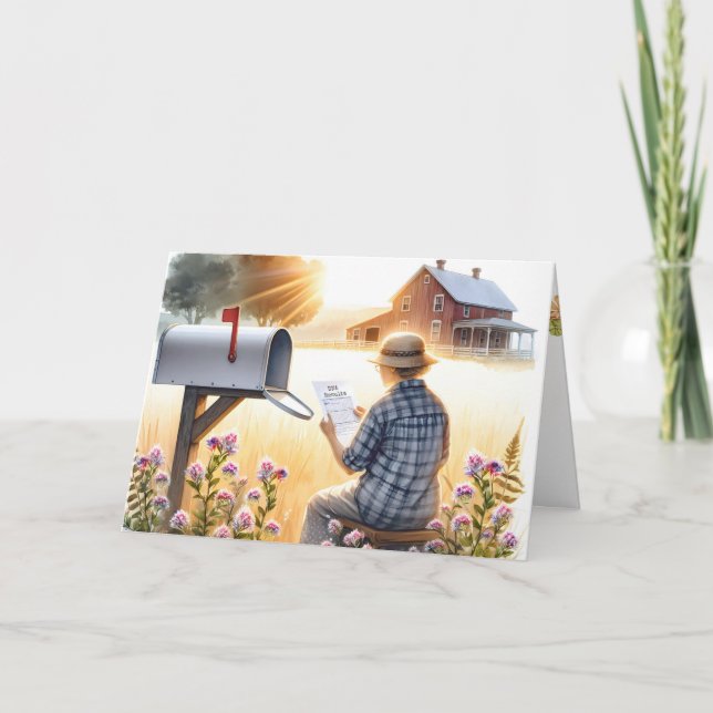 Old Lady With DNA Test Results for Birthday Card (Front)