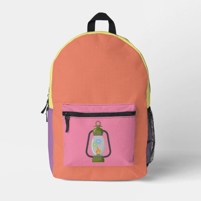 old lamp printed backpack (Front)