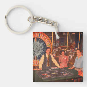 Old Las Vegas, Nevada Vintage Casino Scene Key Ring