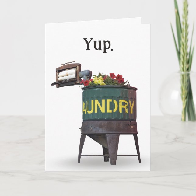 Old Laundry Tub Birthday Humour Card (Front)