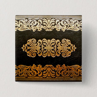 Old Leather Book Cover 15 Cm Square Badge
