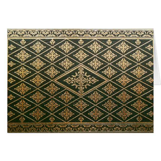 Old Leather Book Cover Green and Gold (Front Horizontal)