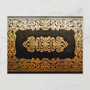 Old Leather Book Cover Postcard