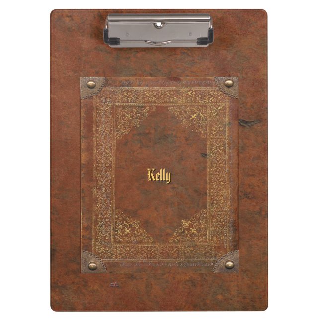 Old Leather Look (customisable) Clipboard (Front)