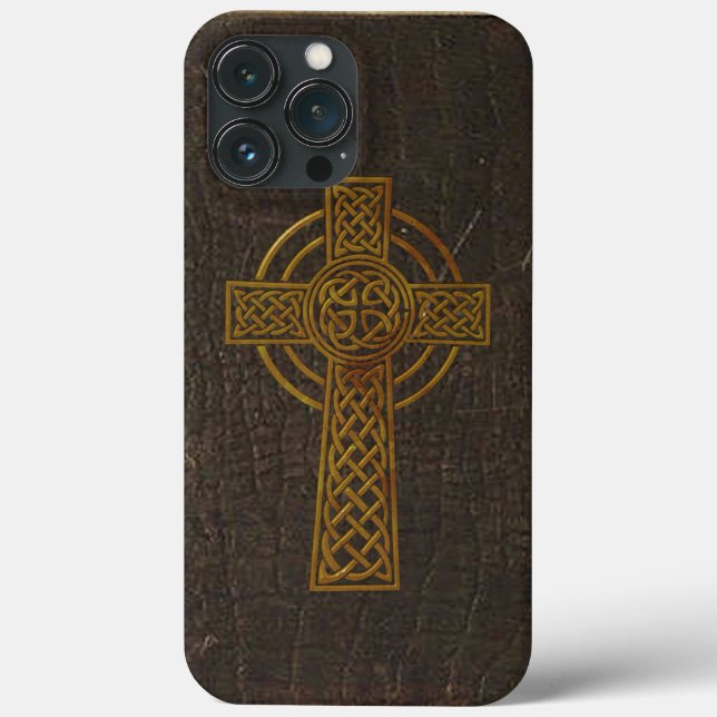 Old Leather Print Cross Case-Mate iPhone Case (Back)