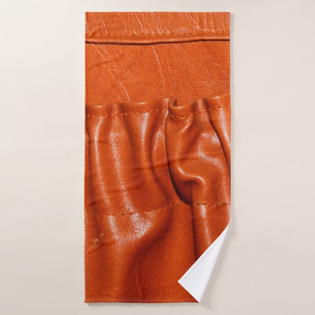 Old leather vintage car seat detail. blue, bygone, bath towel (Bath Towel)