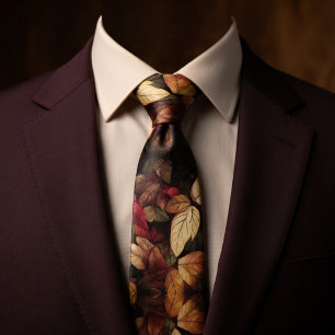 Old Leaves Autumn Colours Tie
