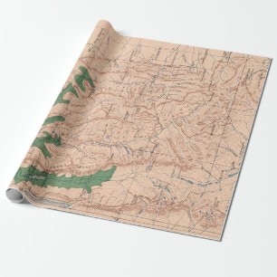 Old Lewis and Clark National Forest Map (1900)  Wrapping Paper