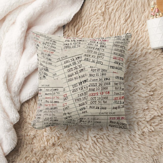 Old Library Card Collection   Cushion (Blanket)