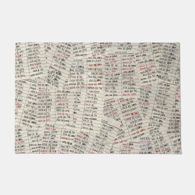 Old Library Card Collection  Doormat (Front)