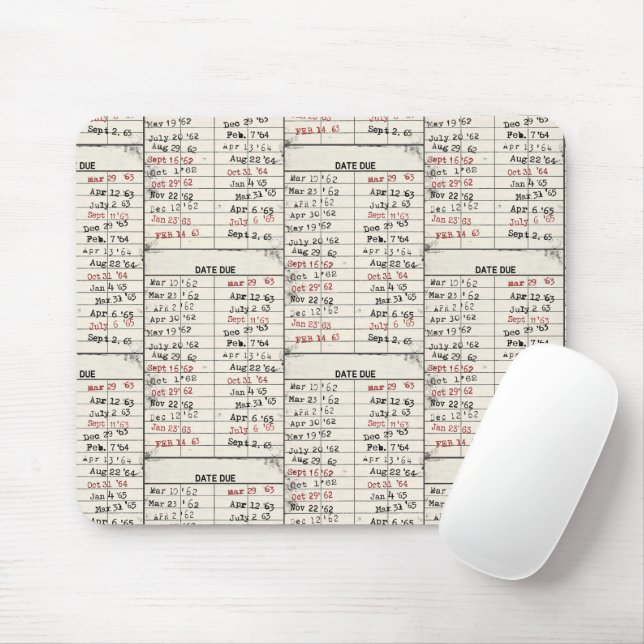 Old Library Card Collection Mouse Mat (With Mouse)