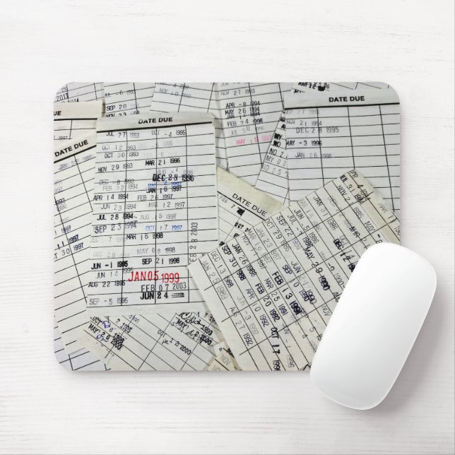 Old Library Card Collection Mouse Mat (With Mouse)