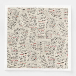 Old Library Card Collection Napkin