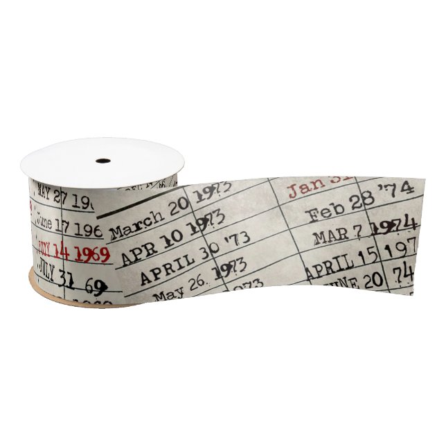 Old Library Card Collection  Satin Ribbon (Spool)
