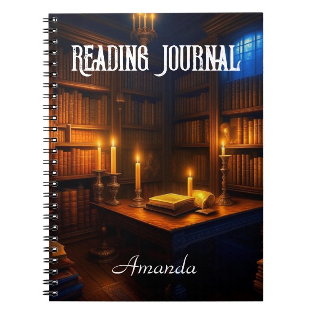 Old Library dark mood reading Notebook (Front)