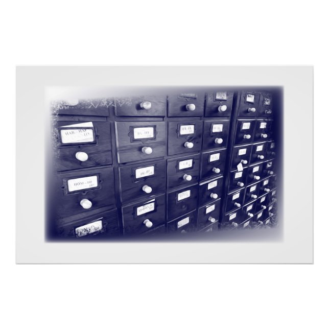 Old library drawers photo print (Front)