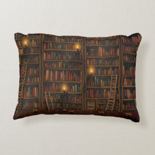 Old Library Reading Room Decorative Cushion