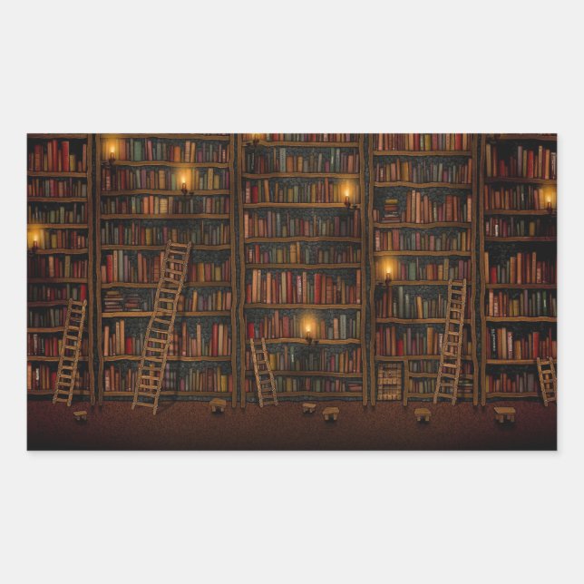 Old Library Reading Room Rectangular Sticker (Front)