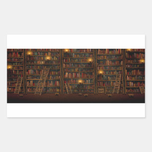 Old Library Reading Room Rectangular Sticker