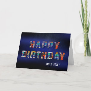 old license plate birthday card