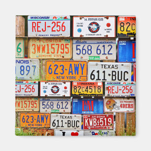 Old License Plates Magnet