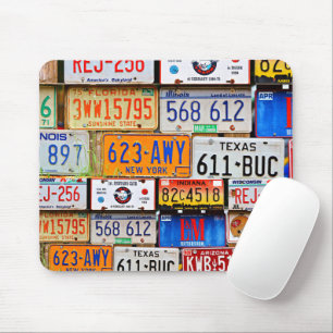 Old License Plates Mouse Mat