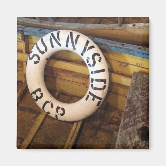 Old Life Preserver In An Abandoned Cannery Magnet (Front)