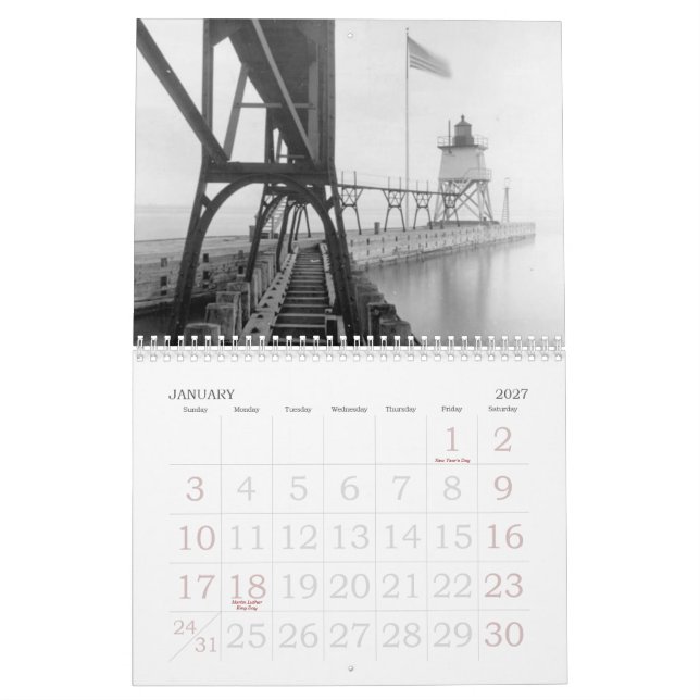 Old light houses calendar (Jan 2027)