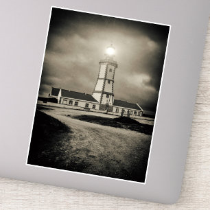 Old lighthouse on a storm night