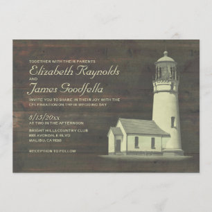 Old Lighthouse Wedding Invitations