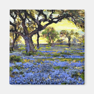 Old Live Oak Tree and Bluebells - Onderdonk art Magnet