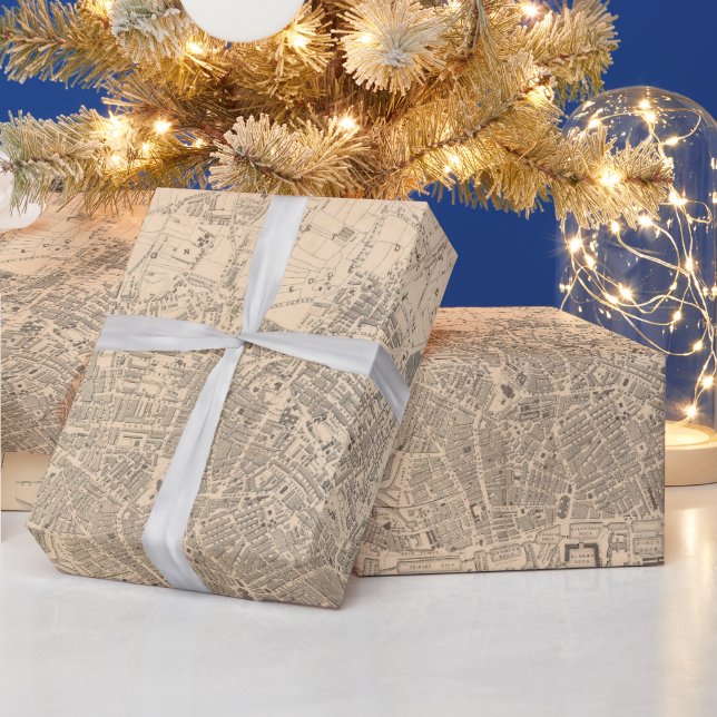 Old Liverpool England Map (1851) Vintage UK City  Wrapping Paper (Holidays)