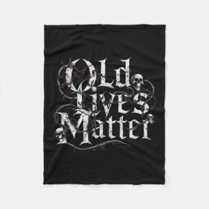 Old Lives Funny Retro Clic Rocker Design Sticker  Fleece Blanket