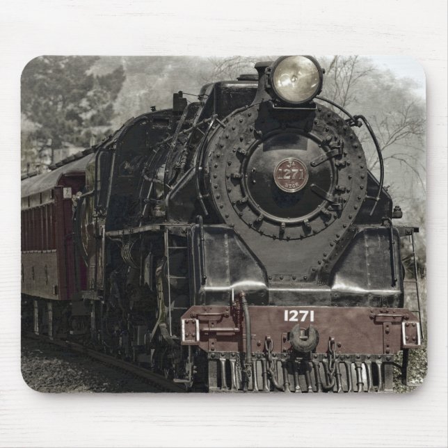 Old Locomotive Steam Engine Mouse Mat (Front)