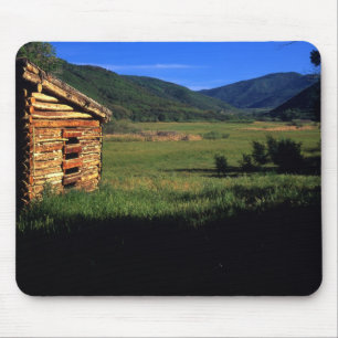 Old log homestead near Park City, Utah. (P.R.) Mouse Mat