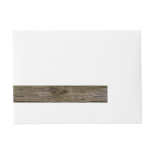 Old log texture wraparound address label