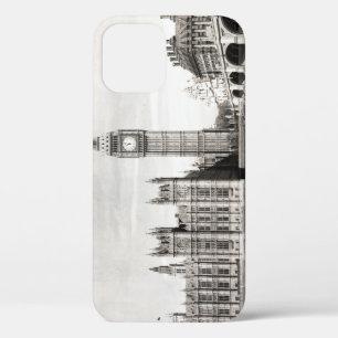 Old London, black and white. iPhone 12 Case