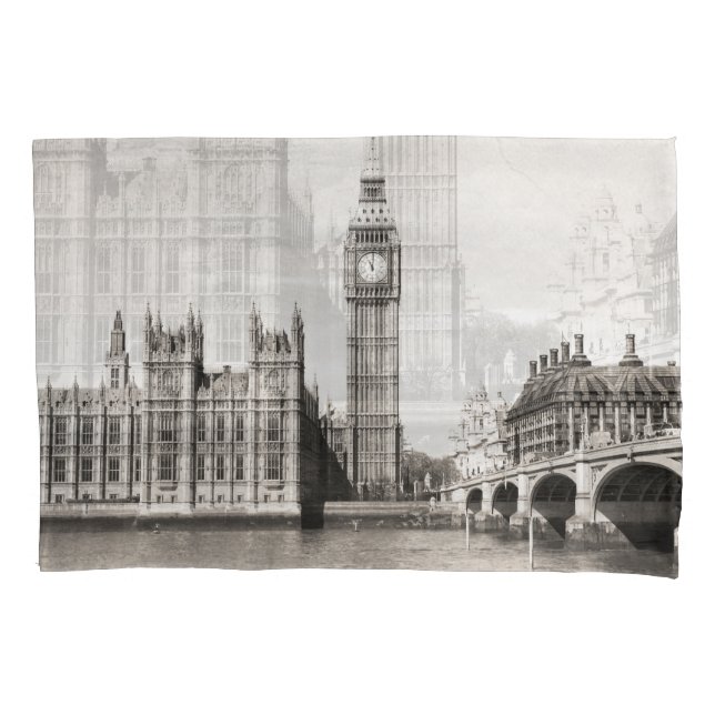 Old London, black and white. Pillowcase (Front)
